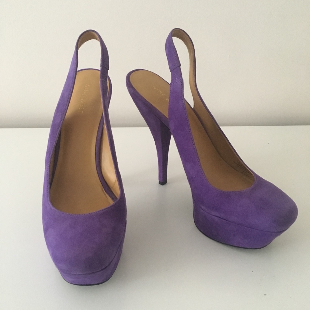 Nine West purple suede heels size 8.5